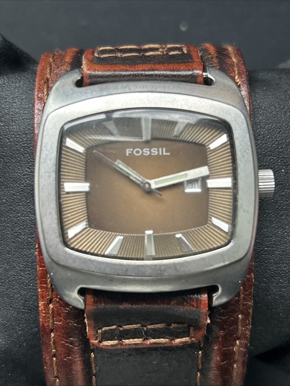 Fossil Brown Dial And Band Silver Case Quartz Watch